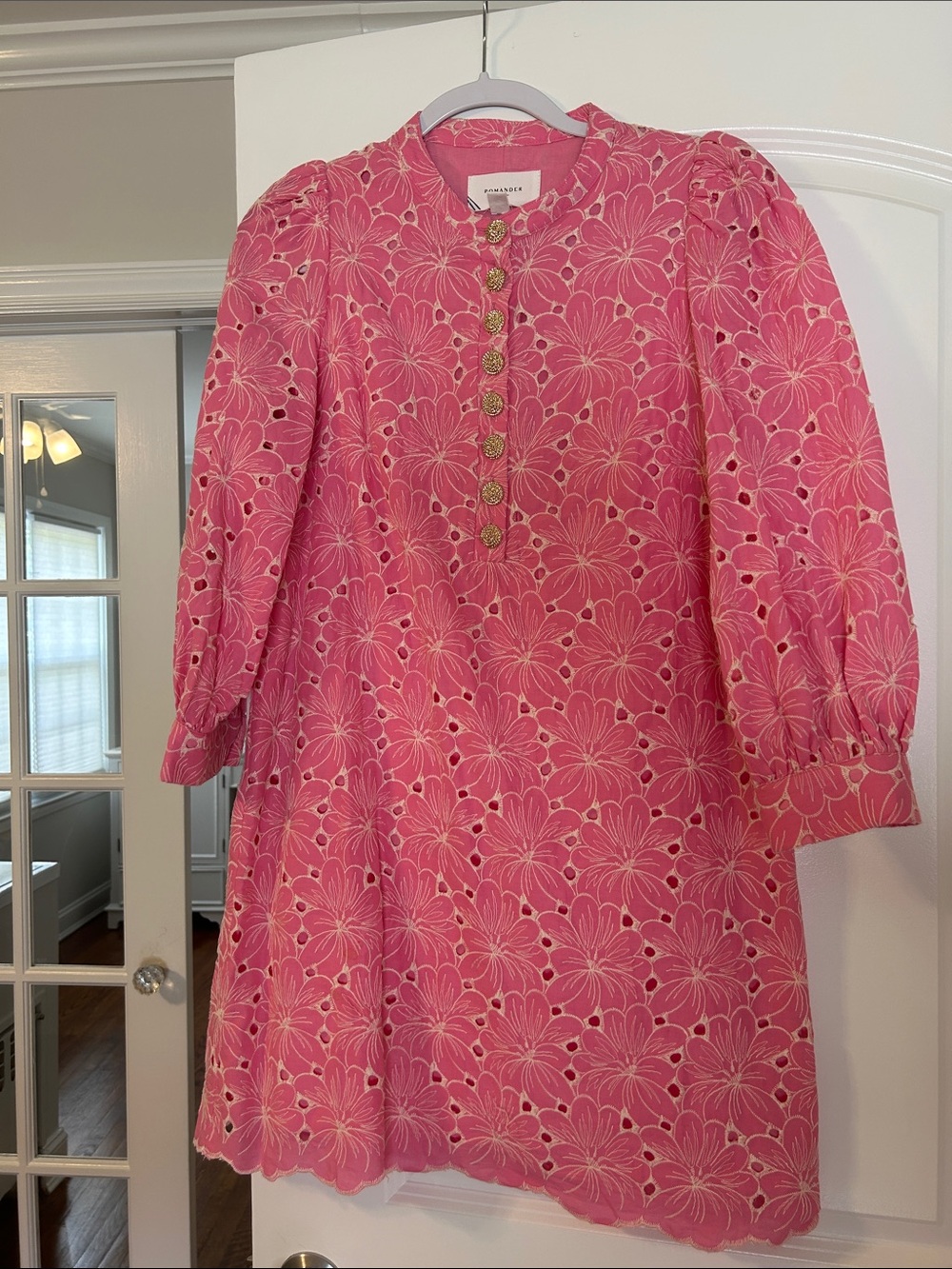 Tuckernuck Pink Floral Eyelet Tunic Dress